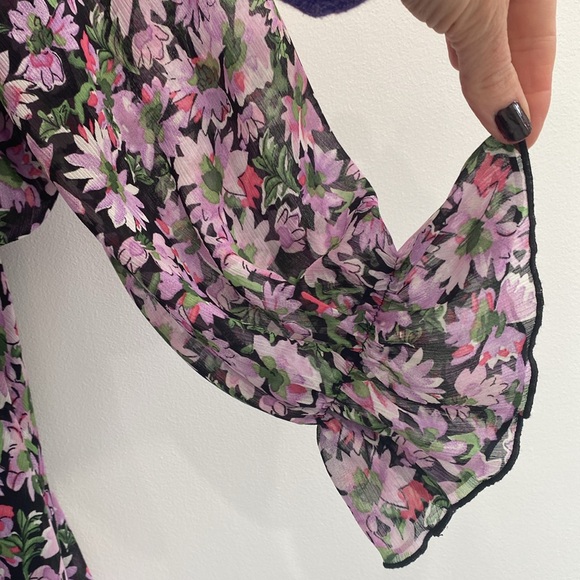 Zara flowered Dress elastic waist open back - Picture 4 of 6